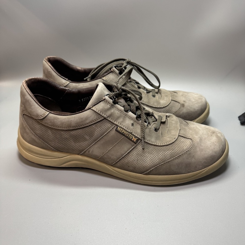 Mephisto Hike Perf Birch Men's 11.5 Shoes Gray Leather Lace Up Comfort Oxford